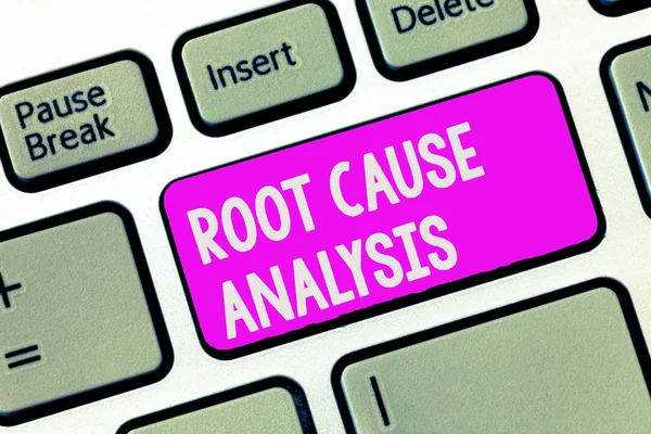 Writing note showing Root Cause Analysis. Business photo showcasing Method of Problem Solving Identify Fault or Problem