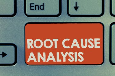 Text sign showing Root Cause Analysis. Conceptual photo Method of Problem Solving Identify Fault or Problem clipart