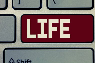 Kavramsal el hayat gösterilen yazma. Bir bireysel insan ve hayvan canlılık varlığını vitrine iş fotoğraf