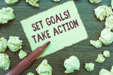 El yazısı metin ayarla hedefleri almak eylem. Hareket üzerinde belirli bir anlam ve açıkça koydu planları kavramı