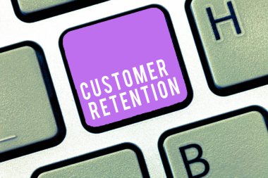 Müşteri Saklama 'yı gösteren mesaj işareti. Kavramsal fotoğraf Sadık müşterileri elde tutmak