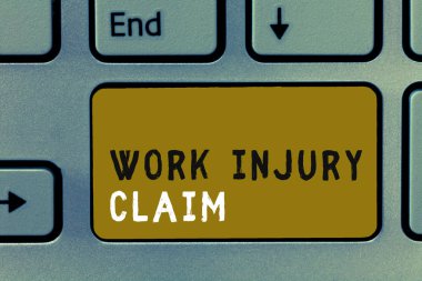 İş yaralanma istem gösterilen Not yazma. Tıbbi bakım geri ödeme işçi tazminat vitrine iş fotoğraf