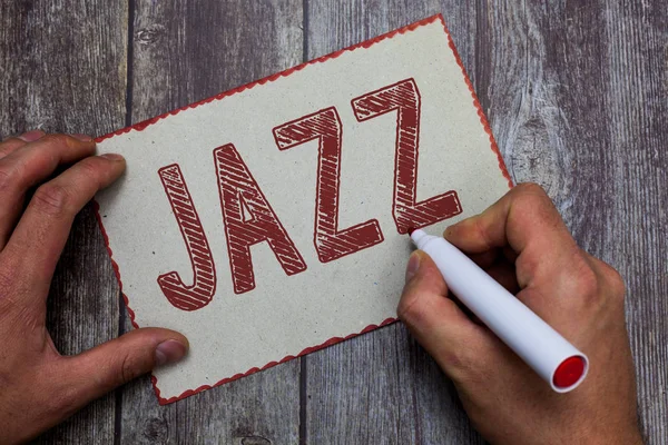 Word Metin Yazma Jazz Kavramı Güçlü Ritim Müzik Çalmak Kullanma — Stok fotoğraf