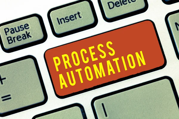 Handschrift tekst Procesautomatisering. Concept betekent transformatie Gestroomlijnde robot om redundantie te voorkomen — Stockfoto