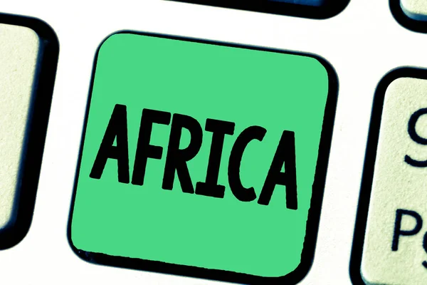 Parola che scrive testo Africa. Concetto di business per i mondi secondo continente più grande e secondo più popoloso arabo — Foto Stock