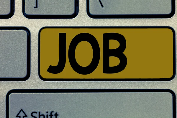 Texto manuscrito Job. Concepto significado Una posición remunerada de empleo regular Trabajo ocasional Pieza de tarea — Foto de Stock
