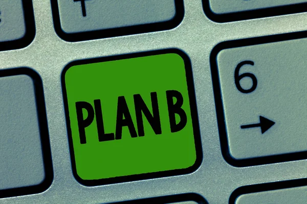 El yazısı metin Plan B. olanlar anlam kavramı planı veya strateji detaylı önerisi bir şey yapmak için yedekleme. — Stok fotoğraf
