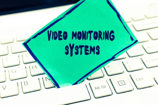 Word writing text Video Monitoring Systems. Business concept for Surveillance Transmit capture Image to Digital Link — Stock Photo, Image