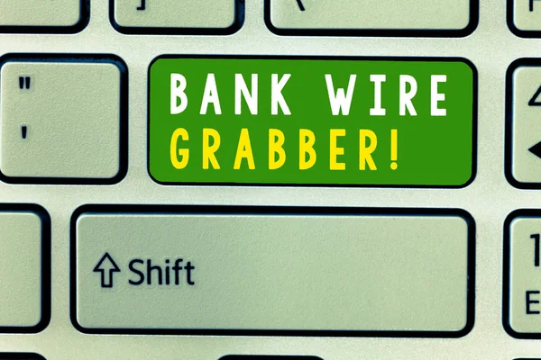 Handwriting text Bank Wire Transfer. Concept meaning Electronic transfer of money through bank to bank