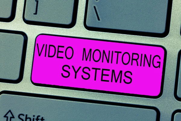 Signo de texto que muestra sistemas de monitoreo de vídeo. Fotografía conceptual Vigilancia Transmitir captura Imagen a Digital Link —  Fotos de Stock