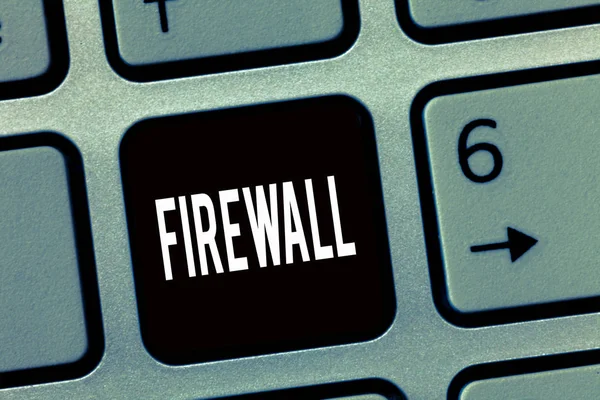 Text sign showing Firewall. Conceptual photo protect network or system from unauthorized access with firewall