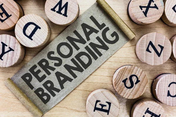 Text sign showing Personal Branding. Conceptual photo Marketing themselves and their careers as brands