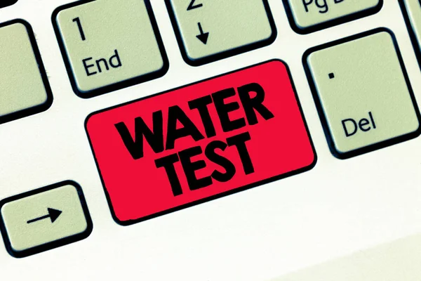 Text tecken visar vatten Test. konceptuella foto provtagning av olika flytande strömmar och analys av deras kvalitet — Stockfoto