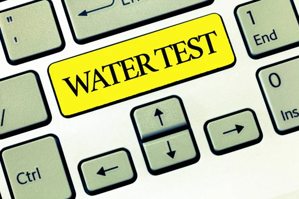 Konceptuella hand skriva visar vatten Test. Business foto text provtagning av olika flytande bäckar och analys av deras kvalitet — Stockfoto
