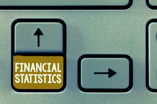 Scrittura concettuale a mano che mostra le statistiche finanziarie. Business photo showcase Set completo di dati azionari e di flusso di un'azienda — Foto Stock