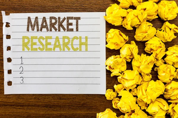 Handschrifttekst Market Research. Begrip: het verzamelen van informatie over consumenten — Stockfoto