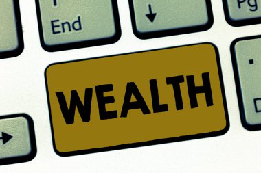 Servet gösterilen Not yazma. Çok zengin lüks olmak bolluk para ve değerli eşyalarını vitrine iş fotoğraf