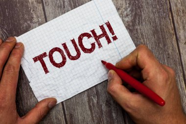 El yazısı metin dokunmatik. Müdahale için başa anlam kavramı alter etkiler Smartphone ile temas