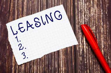 Kiralama gösterilen metin işareti. Kavramsal resmi Grant için kira kira sözleşmesi iki taraf sözleşme arasında