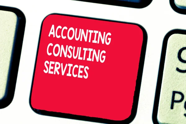 Conceptual hand writing showing Accounting Consulting Services. Business photo text Preparation ofPeriodic Financial Statements — Stock Photo, Image