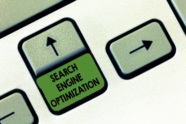 Escritura a mano de texto Search Engine Optimization. Concepto que significa maximizar el número de Visitantes del Sitio Web — Foto de Stock