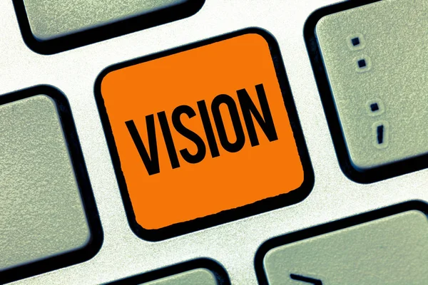 Word writing text vision. Geschäftskonzept, um objektive Inspirationsplanung für die Zukunft sehen zu können — Stockfoto