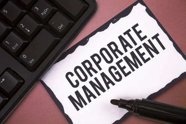 Zápis poznámky ukazující Corporate Management. Obchodní fotografie představující všechny úrovně manažerského personálu a Excutives — Stock fotografie