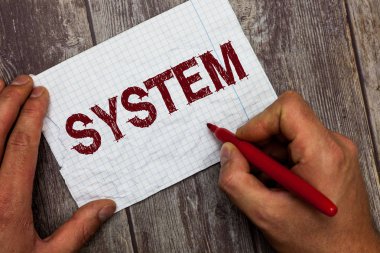 El yazısı metin sistem. Kavram anlam kümesi birlikte çalışan parçalar mekanizması ya da ağ olarak şey