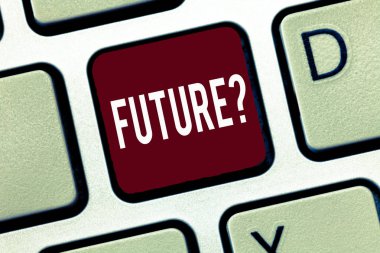 Word metin yazma gelecek soru. Yarın stratejisi vizyon hedefler amaçlar için planlama için iş kavramı