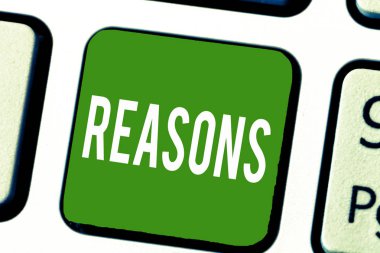 Nedenleri gösterilen Not yazma. Açıklamalar gerekçelerini neden olan bir eylem veya olay motivasyon için vitrine iş fotoğraf