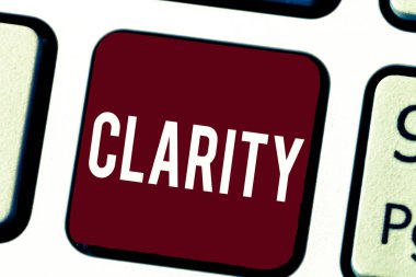 Clarity 'i gösteren bir mesaj. Kavramsal fotoğraf anlaşılabilir açık fikirler hassasiyeti.