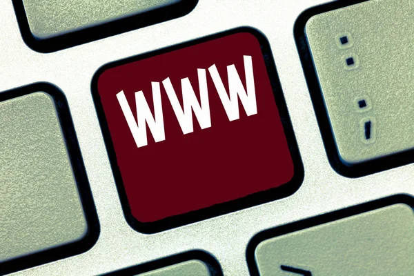 Scrittura concettuale a mano che mostra Www. Business photo showcase Rete di contenuti online Formattati in HTML e accessibili tramite HTTP — Foto Stock