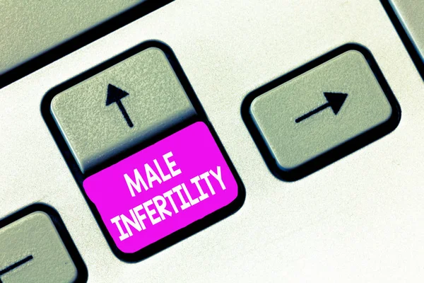 Schreibnotiz, die männliche Unfruchtbarkeit zeigt. Business-Foto zeigt die Unfähigkeit eines Mannes, eine Schwangerschaft in einem fruchtbaren verursachen — Stockfoto