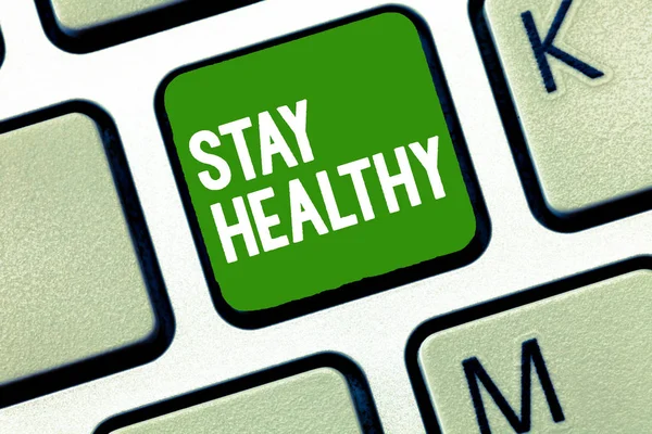 Tekst pisma ręcznego, dbaj o zdrowie. Koncepcję co oznacza utrzymanie zrównoważonej diety Sustain dobrej kondycji fizycznej i wellness — Zdjęcie stockowe