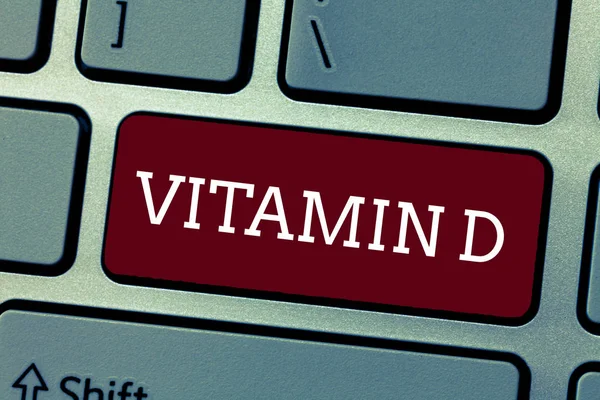 Fogalmi kézírás, amely bemutatja a D-vitamin Üzleti fotó bemutatása Tápanyag felelős növekvő bél felszívódását — Stock Fotó