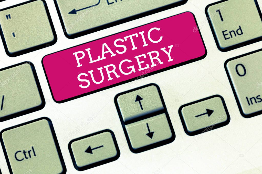 Handwriting text Plastic Surgery. Concept meaning Process of reconstructing or repairing parts of the body