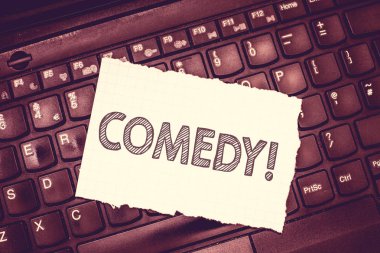 Kavramsal el komedi gösterilen yazma. İş fotoğraf metin profesyonel eğlence şakalar çizimler yapmak seyirci gülmek mizah