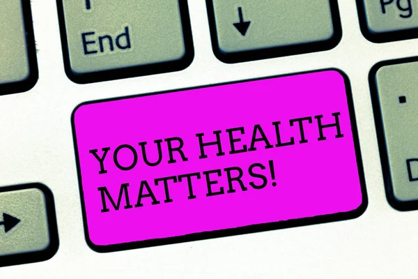 Metin Your sağlık konularda yazılı kelime. İş fiziksel sağlık için önemli kal uygun ve sağlıklı bir kavramdır — Stok fotoğraf