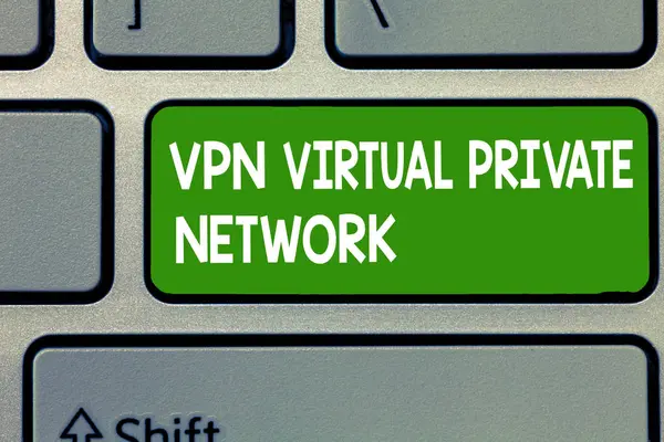 Segno di testo che mostra Vpn Virtual Private Network. Foto concettuale Cassaforte Connessione criptata su Internet — Foto Stock