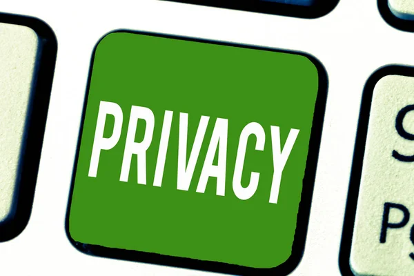 Schreiben Notiz zeigt Privatsphäre. Business-Foto, das das Recht aufzeigt, Belange und Informationen geheim zu halten — Stockfoto