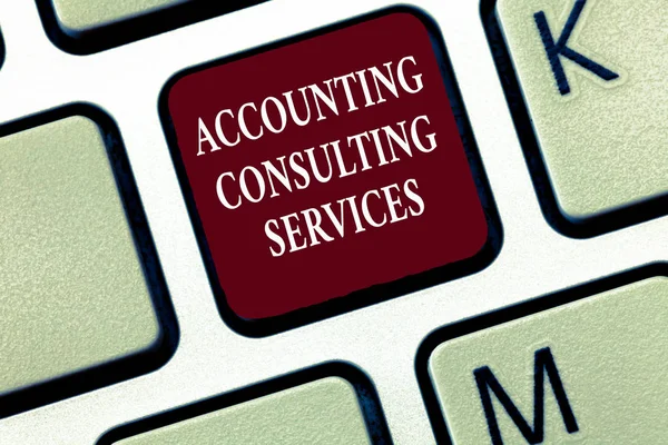 Testo indicante i servizi di consulenza contabile. Fotografia concettuale Preparazione del bilancio periodico — Foto Stock