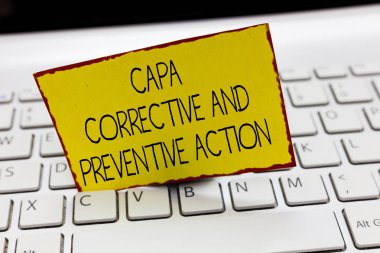 Handwriting text writing Capa Corrective And Preventive Action. Concept meaning Elimination of nonconformities clipart