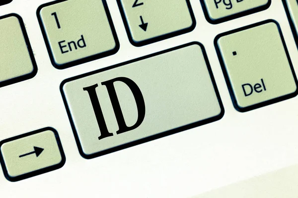Text sign showing Id. Conceptual photo A card or document that serves to identify a demonstrating Proof of identity