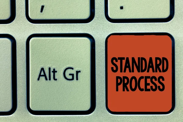 Kelime yazma Standart Süreç. Nihai ürün kalitesiyle eşleşmesi gereken kurallar için iş kavramı — Stok fotoğraf