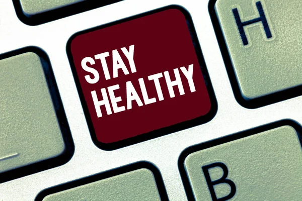 Tekst pisma ręcznego, dbaj o zdrowie. Koncepcję co oznacza utrzymanie zrównoważonej diety Sustain dobrej kondycji fizycznej i wellness — Zdjęcie stockowe