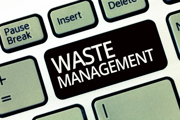 Word writing text Waste Management. Geschäftskonzept für notwendige Maßnahmen von der Müllentsorgung bis zur Endlagerung — Stockfoto
