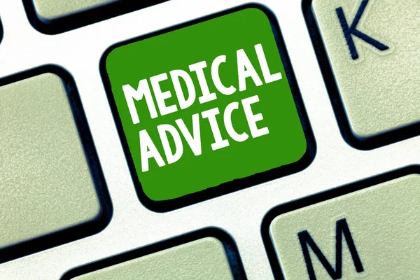 Handwriting text Medical Advice. Concept meaning Guidance from a healthcare expert about a demonstrating s is health