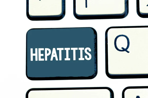 Text tecken visar hepatit. Konceptuella foto en sjukdom beskrivs av inflammation i levern Viral infektion — Stockfoto