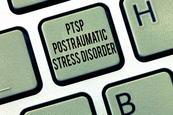 Text sign showing Ptsd Postraumatic Stress Disorder. Conceptual photo Serious mental condition Emotional Stress