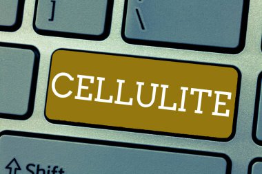 El yazısı metin selülit. Kalıcı subcutaneous yağlı cilt dimpling neden anlam kavramı